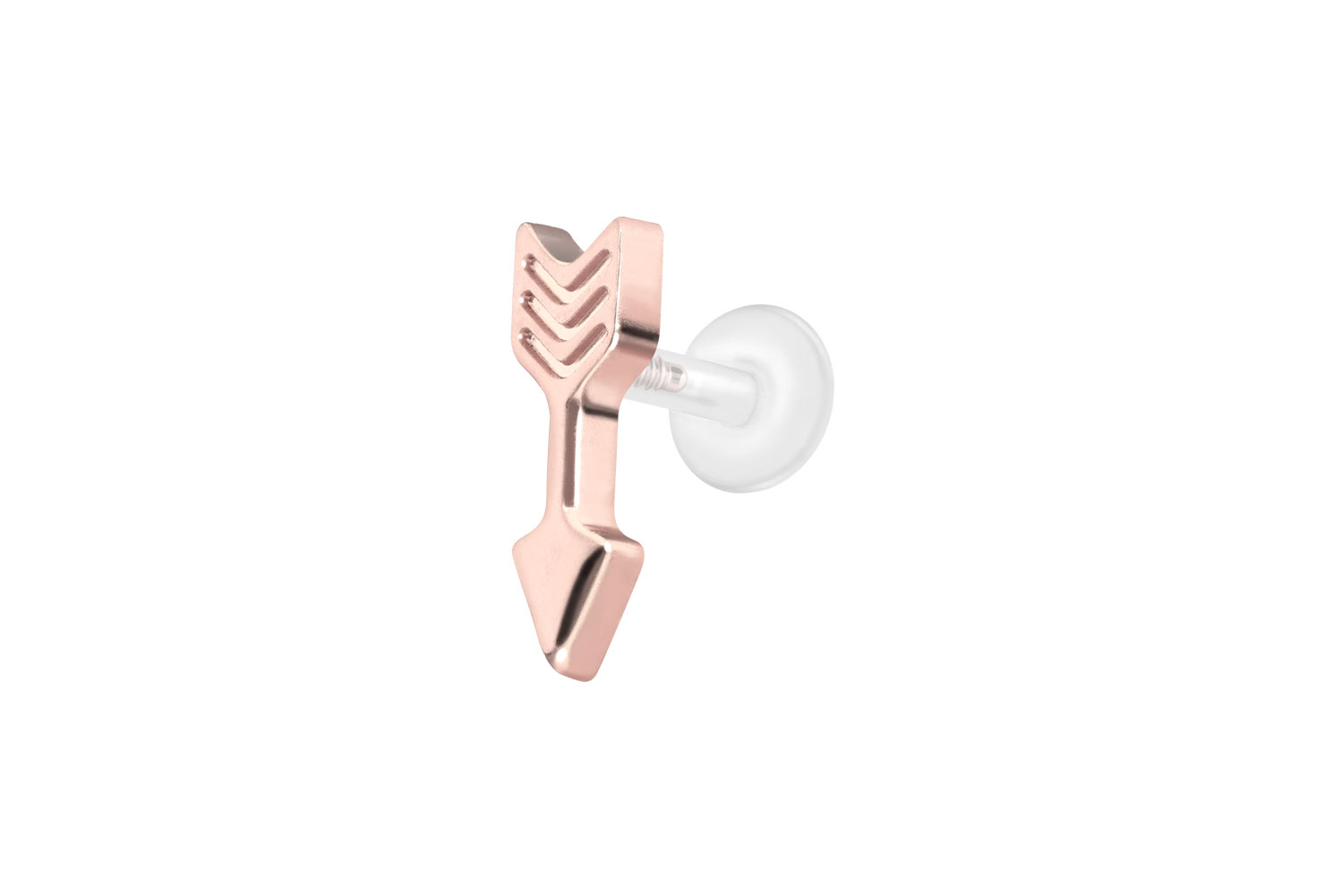 PTFE Labret Piercing mit Innengewinde + Titan-Aufsatz PFEIL